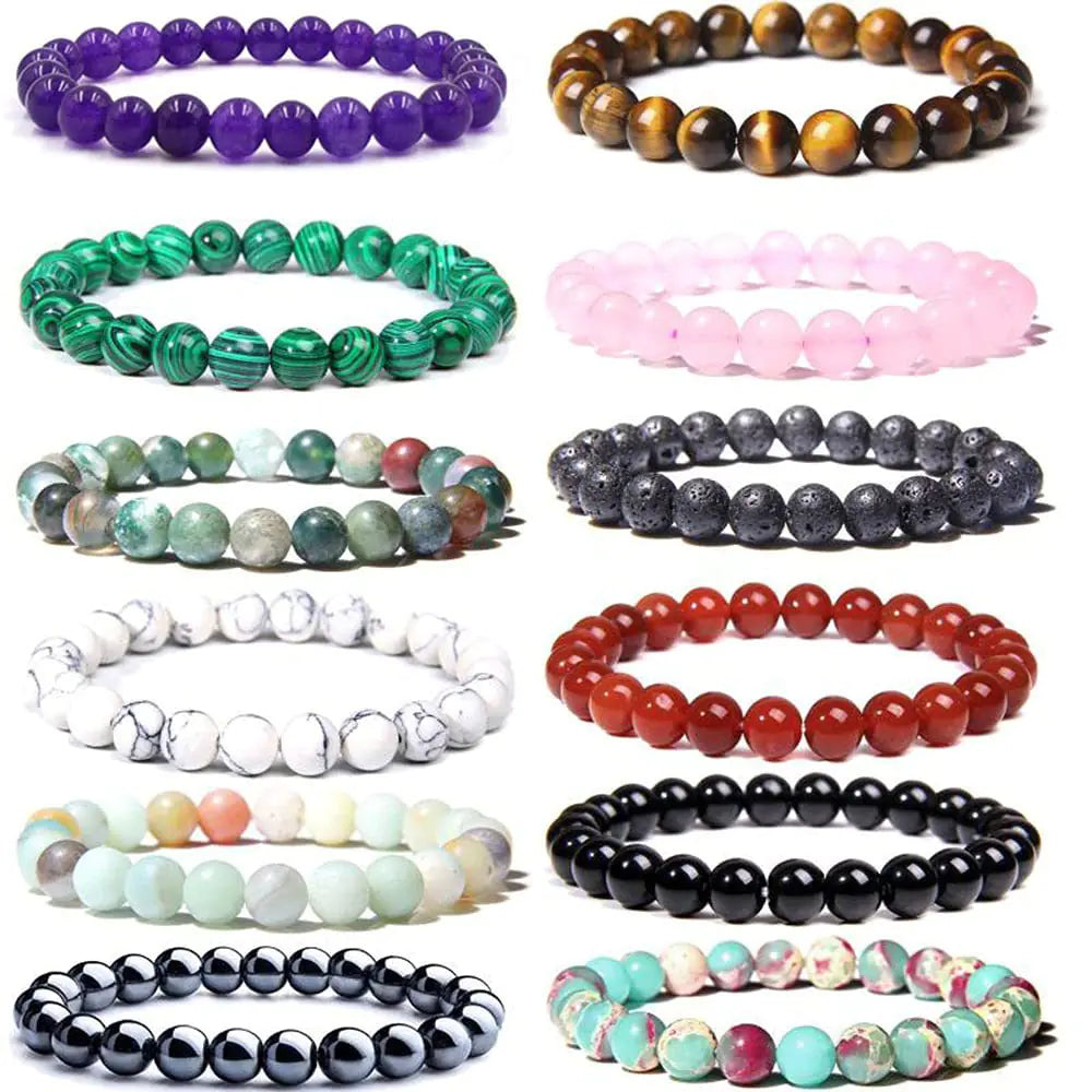 Tiger Eye and Lava Stone Couple Bracelet Set Wholesale