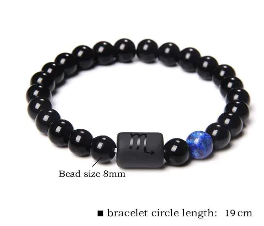 Natural Stone Agate Zodiac Couple Bracelets (Scorpio/Aries)