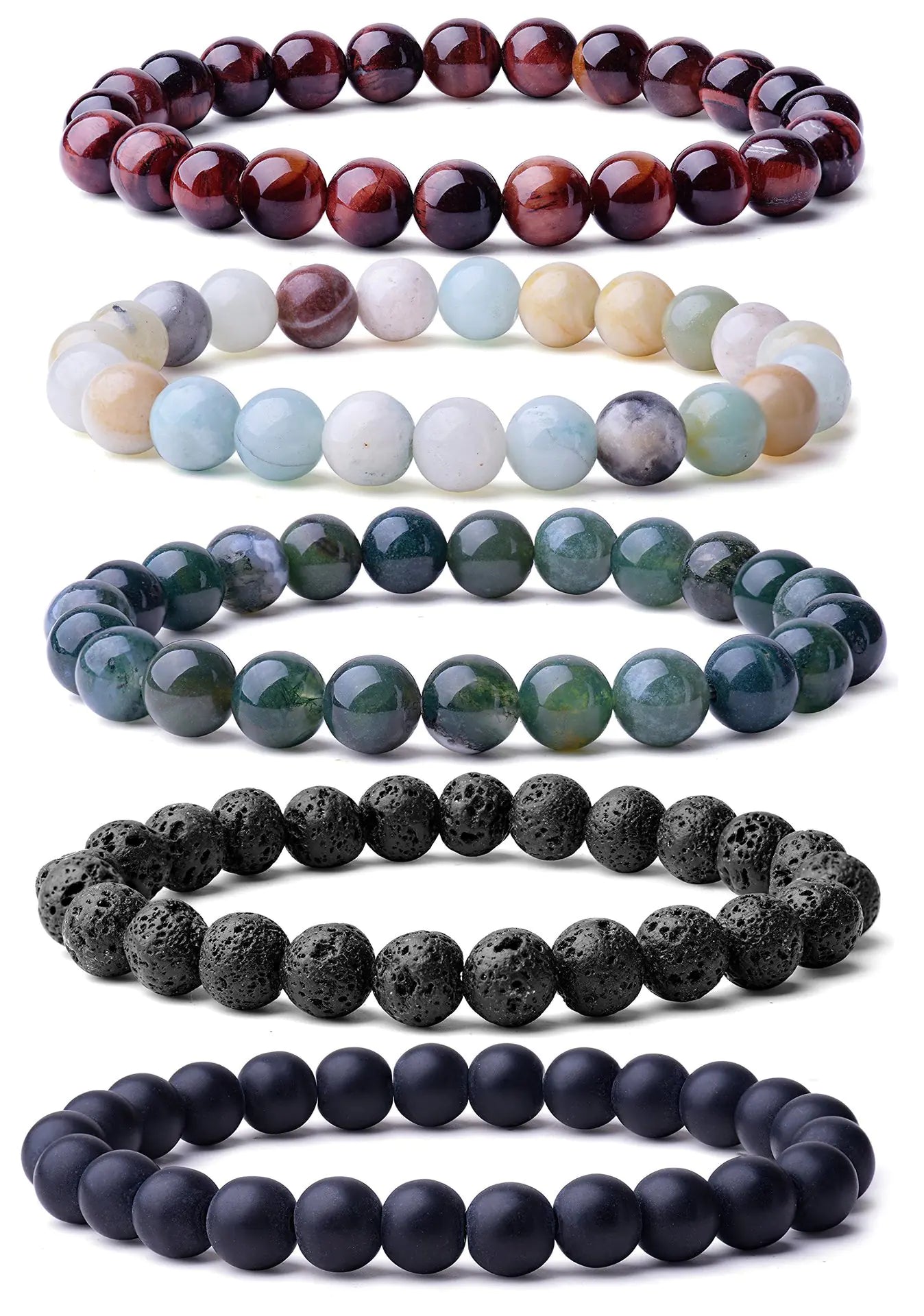 Tiger Eye and Lava Stone Couple Bracelet Set Wholesale
