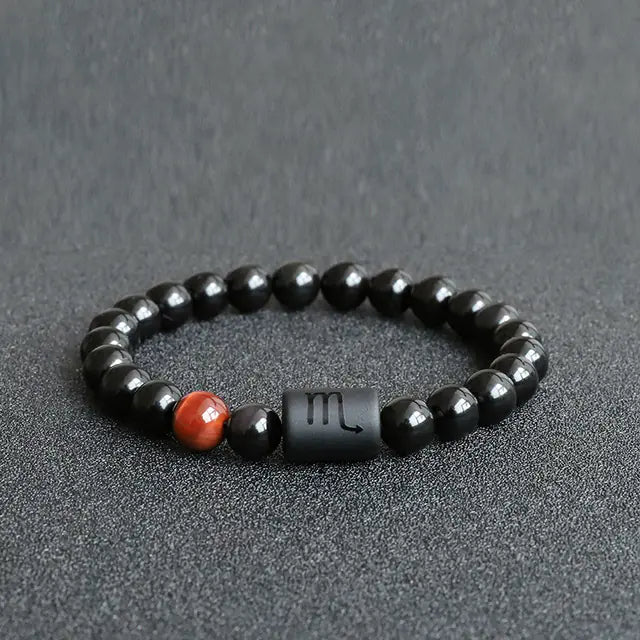 Natural Stone Agate Zodiac Couple Bracelets (Scorpio/Aries)