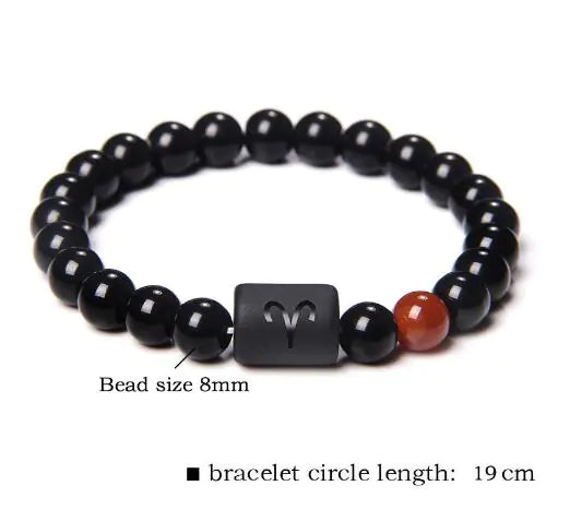 Natural Stone Agate Zodiac Couple Bracelets (Scorpio/Aries)