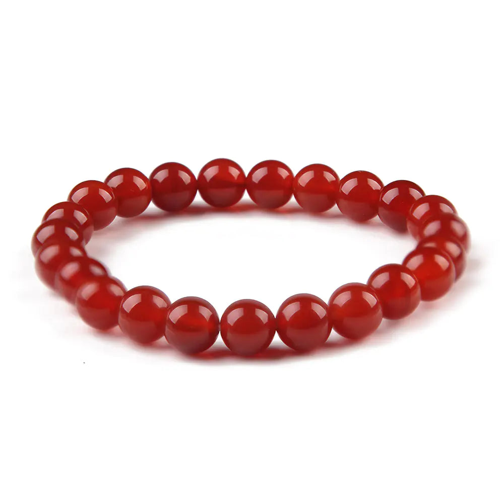 Natural Stone Tiger Eye and Red Agate Couple Bracelets