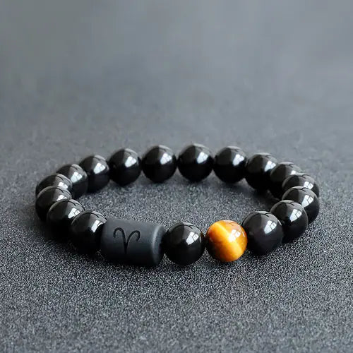 Natural Stone Agate Zodiac Couple Bracelets (Scorpio/Aries)