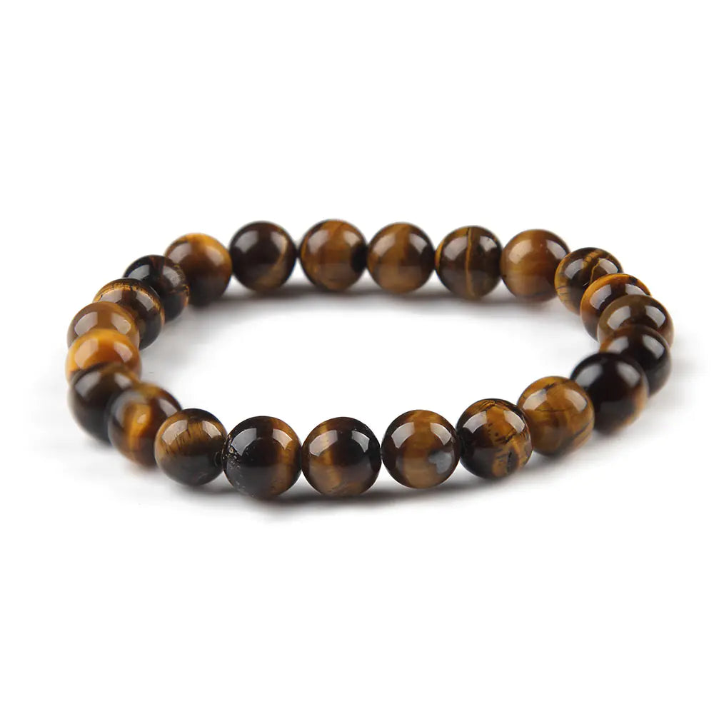 Natural Stone Tiger Eye and Red Agate Couple Bracelets