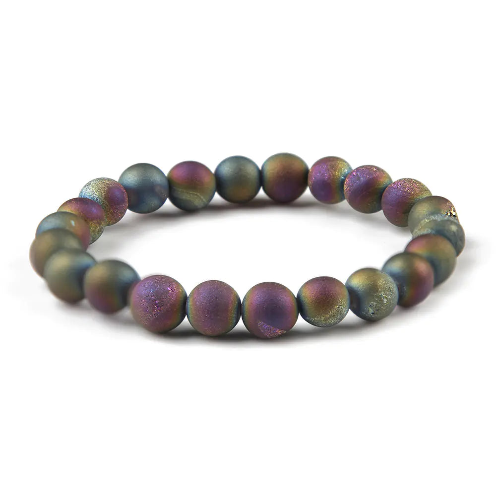 Natural Stone Tiger Eye and Red Agate Couple Bracelets